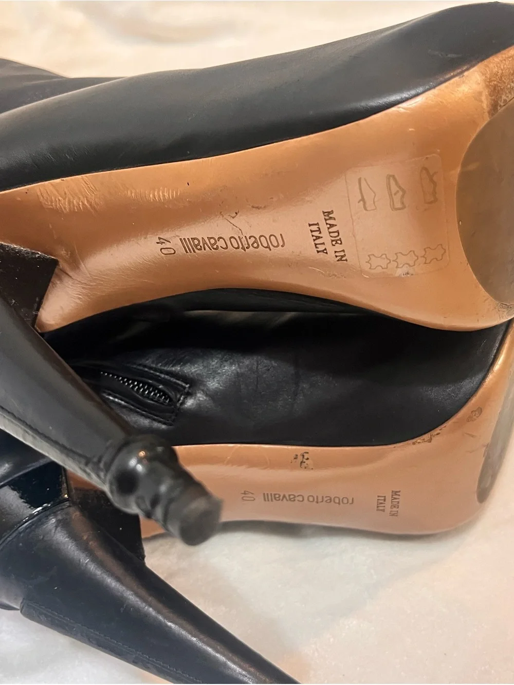 Roberto Cavalli Black Over-the-Knee Stiletto Boots